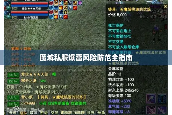 魔域私服爆雷风险防范全指南