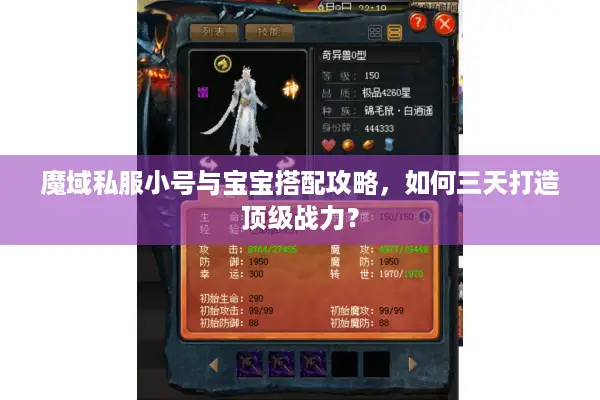 魔域私服小号与宝宝搭配攻略，如何三天打造顶级战力？