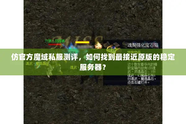 仿官方魔域私服测评，如何找到最接近原版的稳定服务器？