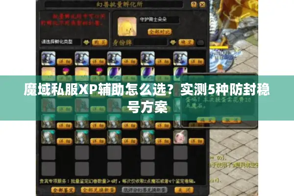 魔域私服XP辅助怎么选？实测5种防封稳号方案