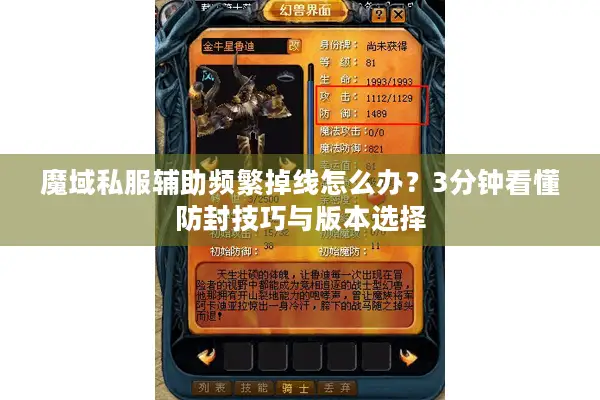 魔域私服辅助频繁掉线怎么办？3分钟看懂防封技巧与版本选择