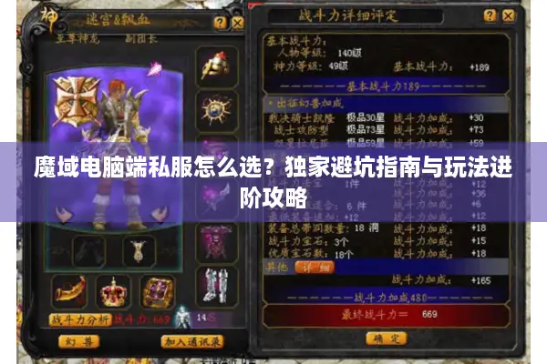 魔域电脑端私服怎么选？独家避坑指南与玩法进阶攻略