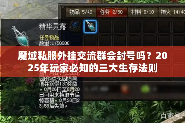 魔域私服外挂交流群会封号吗？2025年玩家必知的三大生存法则