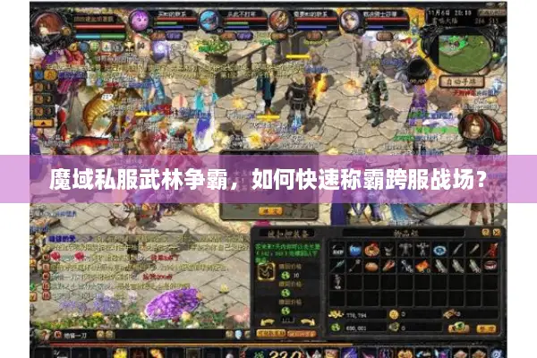 魔域私服武林争霸,如何快速称霸跨服战场? 魔域私服武林争霸,如何快速称霸跨服战场?