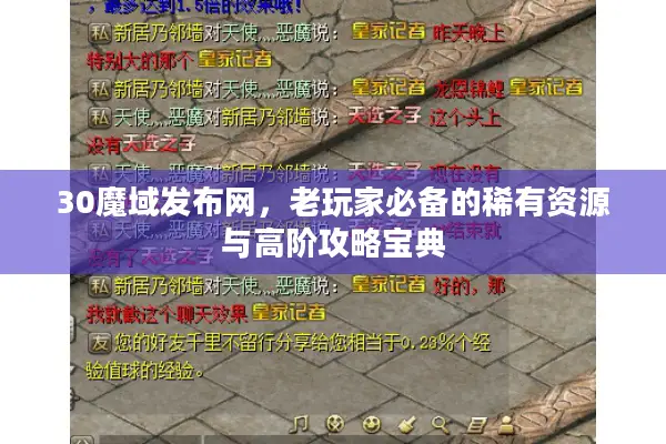 30魔域发布网，老玩家必备的稀有资源与高阶攻略宝典