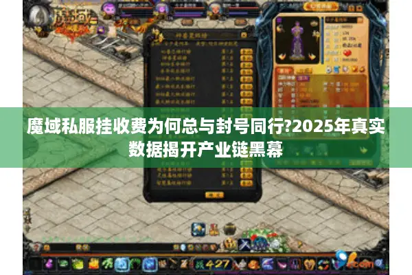 魔域私服挂收费为何总与封号同行?2025年真实数据揭开产业链黑幕