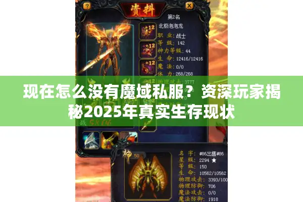 现在怎么没有魔域私服？资深玩家揭秘2025年真实生存现状