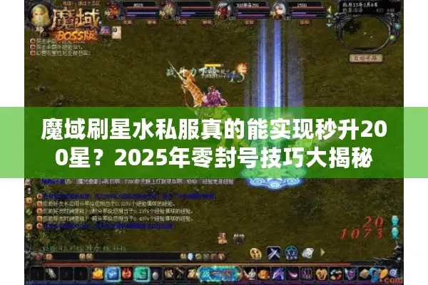 魔域刷星水私服真的能实现秒升200星？2025年零封号技巧大揭秘