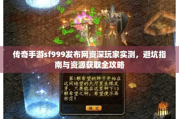 传奇手游sf999发布网资深玩家实测，避坑指南与资源获取全攻略