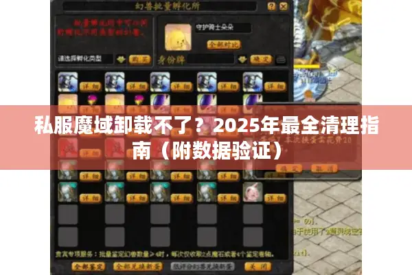 私服魔域卸载不了？2025年最全清理指南（附数据验证）