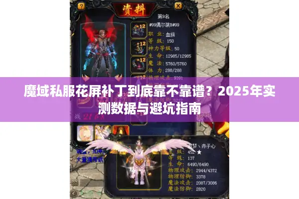魔域私服花屏补丁到底靠不靠谱？2025年实测数据与避坑指南