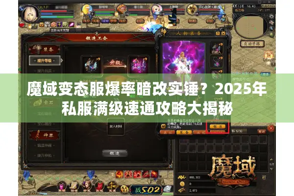 魔域变态服爆率暗改实锤？2025年私服满级速通攻略大揭秘