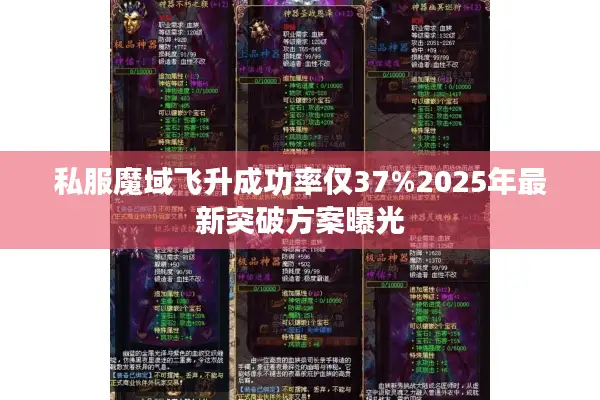 私服魔域飞升成功率仅37%2025年最新突破方案曝光