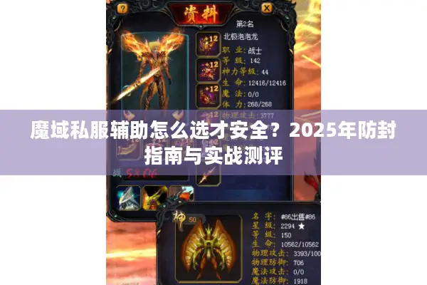 魔域私服辅助怎么选才安全？2025年防封指南与实战测评