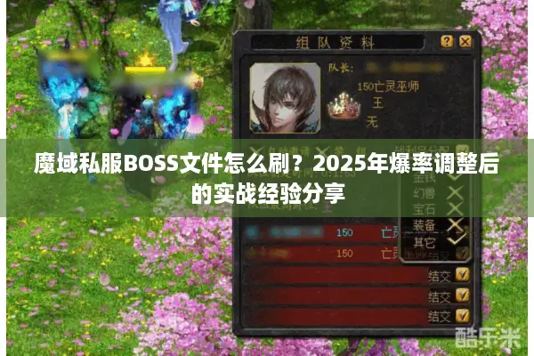 魔域私服BOSS文件怎么刷？2025年爆率调整后的实战经验分享