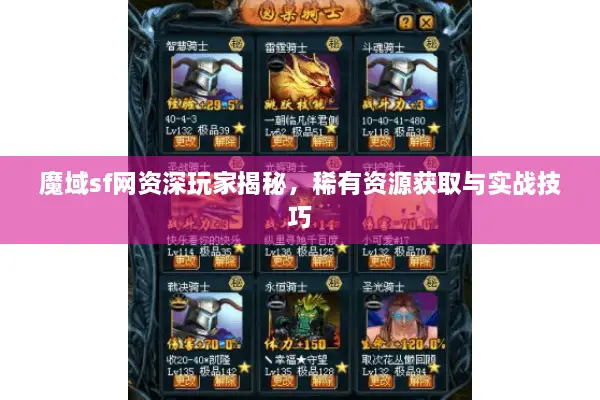 魔域sf网资深玩家揭秘，稀有资源获取与实战技巧
