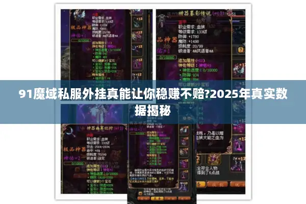 91魔域私服外挂真能让你稳赚不赔?2025年真实数据揭秘