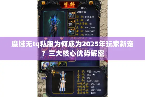 魔域无tq私服为何成为2025年玩家新宠？三大核心优势解密