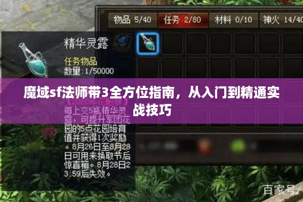 魔域sf法师带3全方位指南，从入门到精通实战技巧