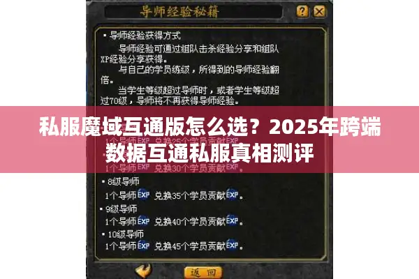 私服魔域互通版怎么选？2025年跨端数据互通私服真相测评