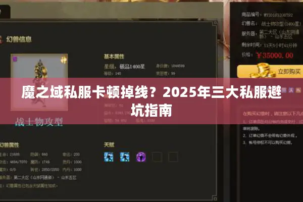 魔之域私服卡顿掉线？2025年三大私服避坑指南
