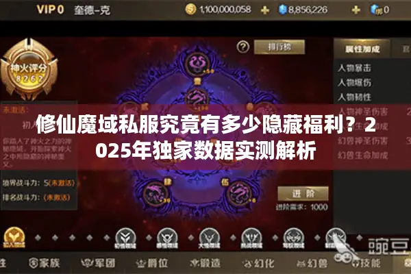 修仙魔域私服究竟有多少隐藏福利？2025年独家数据实测解析