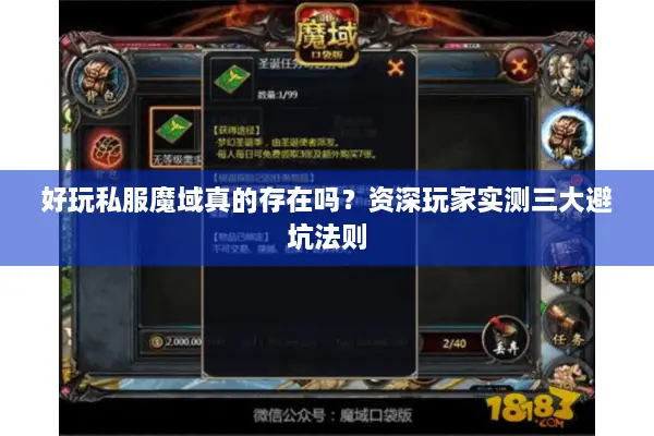 好玩私服魔域真的存在吗？资深玩家实测三大避坑法则