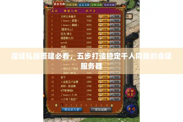 魔域私服搭建必看，五步打造稳定千人同服的自建服务器