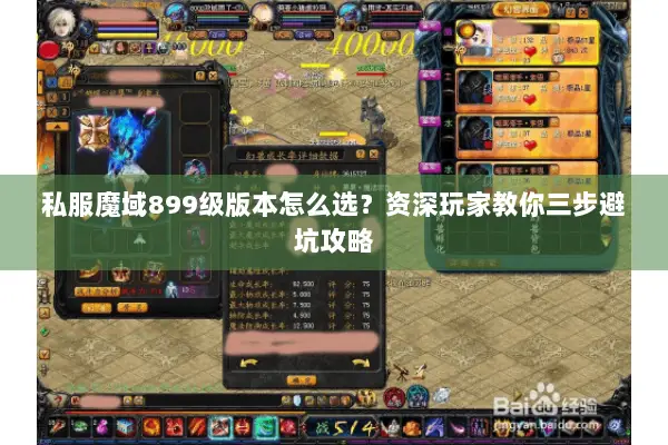 私服魔域899级版本怎么选？资深玩家教你三步避坑攻略