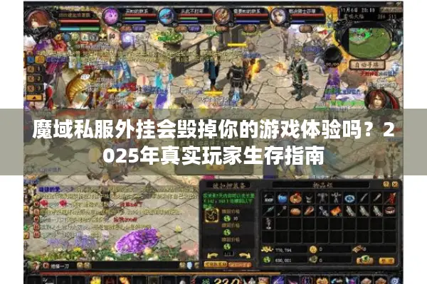 魔域私服外挂会毁掉你的游戏体验吗？2025年真实玩家生存指南