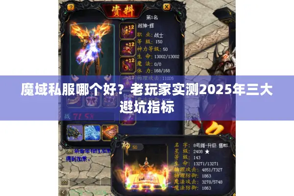 魔域私服哪个好？老玩家实测2025年三大避坑指标