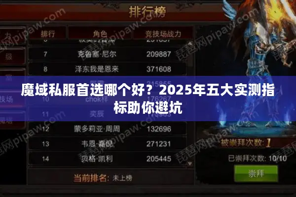 魔域私服首选哪个好？2025年五大实测指标助你避坑