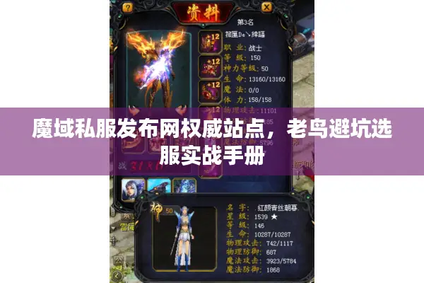 魔域私服发布网权威站点，老鸟避坑选服实战手册
