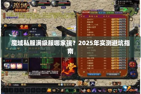 魔域私服满级服哪家强？2025年实测避坑指南