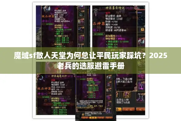 魔域sf散人天堂为何总让平民玩家踩坑？2025老兵的选服避雷手册