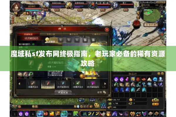 魔域私sf发布网终极指南，老玩家必备的稀有资源攻略