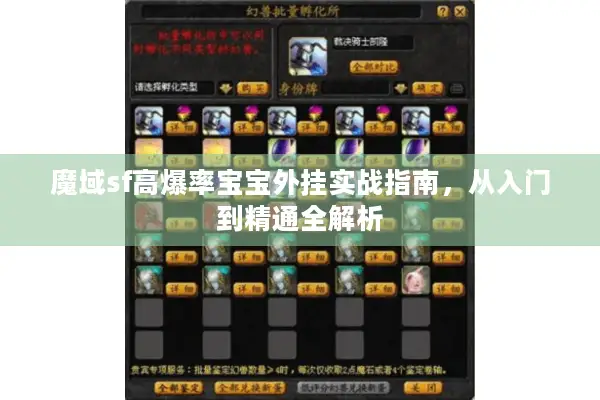 魔域sf高爆率宝宝外挂实战指南，从入门到精通全解析