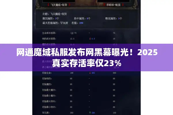 网通魔域私服发布网黑幕曝光！2025真实存活率仅23%
