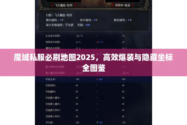 魔域私服必刷地图2025，高效爆装与隐藏坐标全图鉴