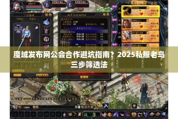 魔域发布网公会合作避坑指南？2025私服老鸟三步筛选法