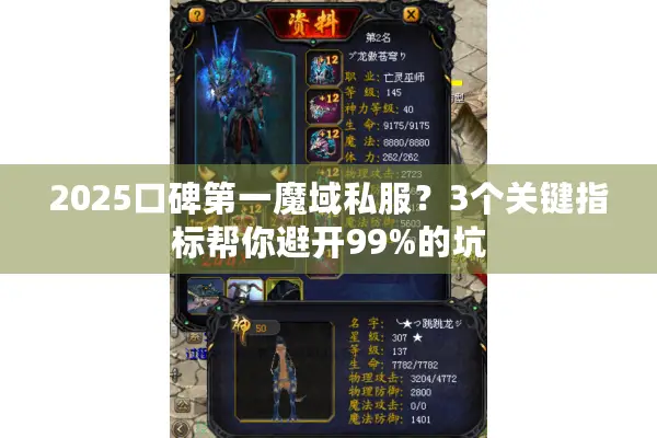 2025口碑第一魔域私服？3个关键指标帮你避开99%的坑