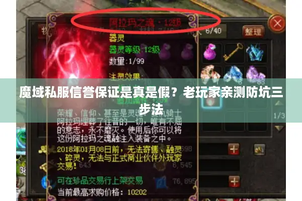魔域私服信誉保证是真是假？老玩家亲测防坑三步法