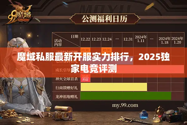 魔域私服最新开服实力排行，2025独家电竞评测