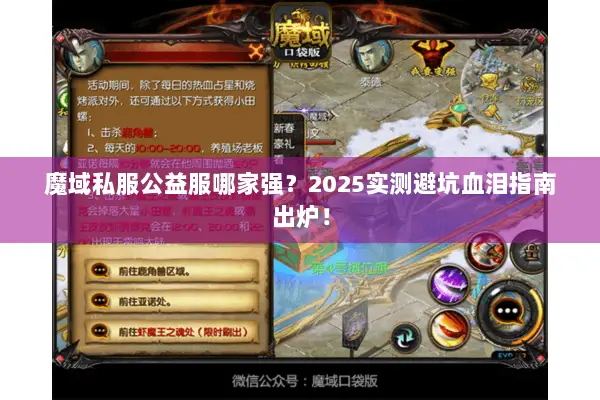 魔域私服公益服哪家强？2025实测避坑血泪指南出炉！