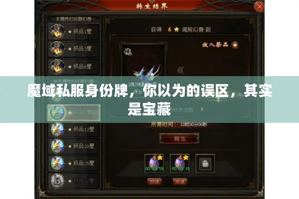 魔域私服身份牌，你以为的误区，其实是宝藏