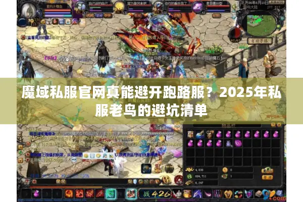 魔域私服官网真能避开跑路服？2025年私服老鸟的避坑清单