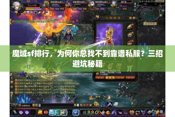 魔域sf排行，为何你总找不到靠谱私服？三招避坑秘籍