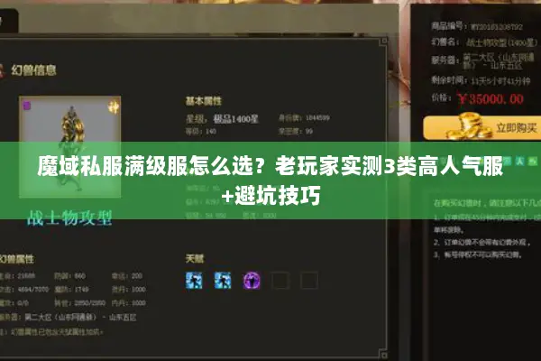 魔域私服满级服怎么选？老玩家实测3类高人气服+避坑技巧