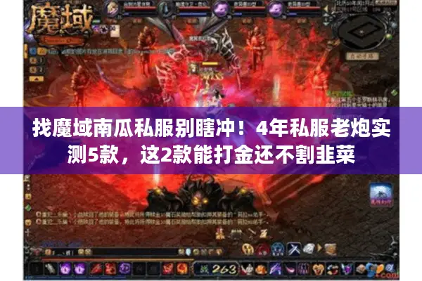 找魔域南瓜私服别瞎冲！4年私服老炮实测5款，这2款能打金还不割韭菜