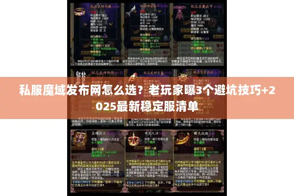 私服魔域发布网怎么选？老玩家曝3个避坑技巧+2025最新稳定服清单